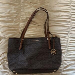 Michael Kors Black and Brown Shoulder Bag